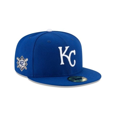 Blue Kansas City Royals Hat - New Era MLB Jackie Robinson Day 59FIFTY Fitted Caps USA6012357